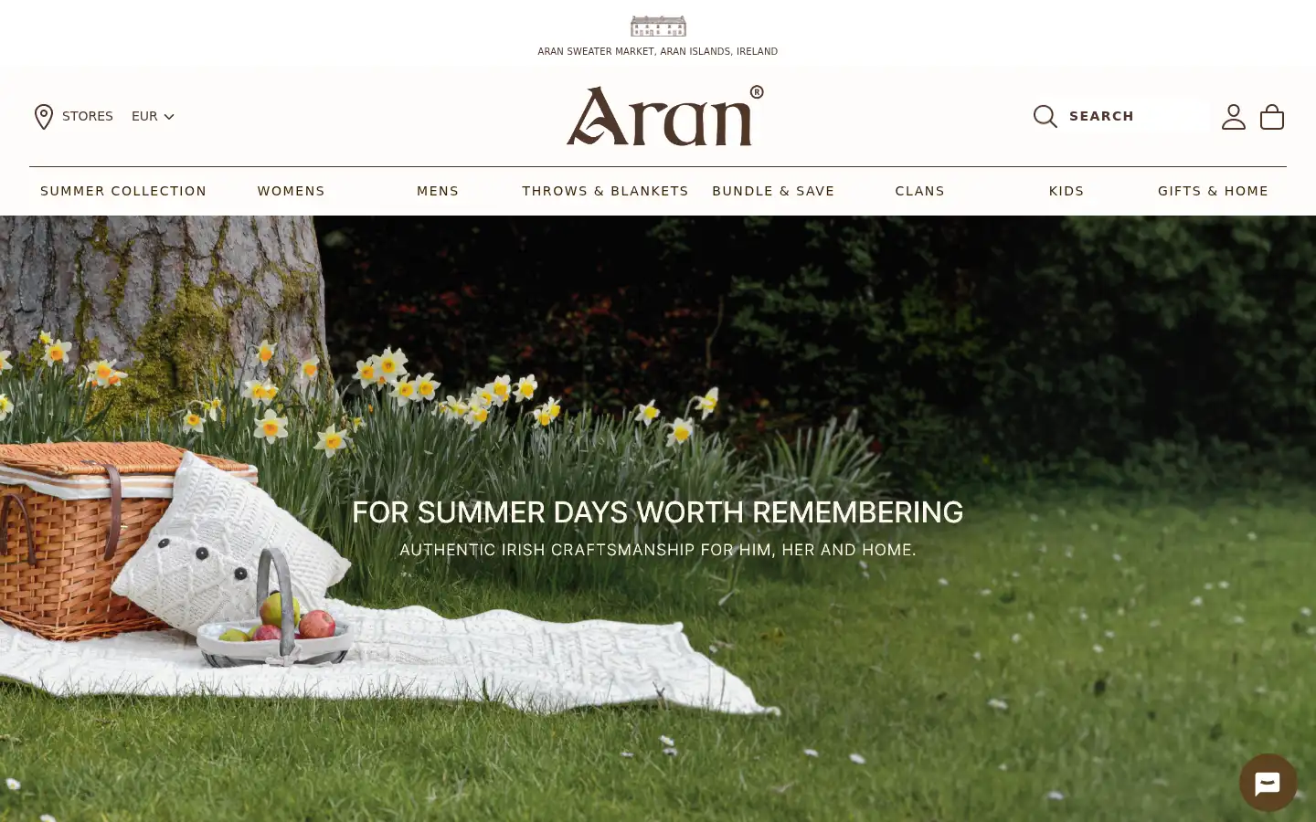 Screenshot of aran.com
