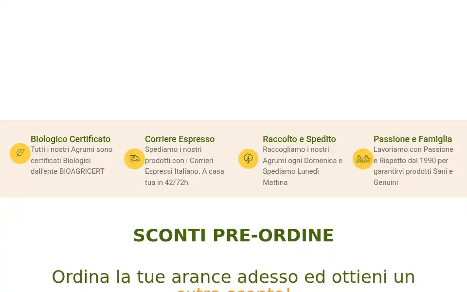 Screenshot of arancebiologichesicilia.it