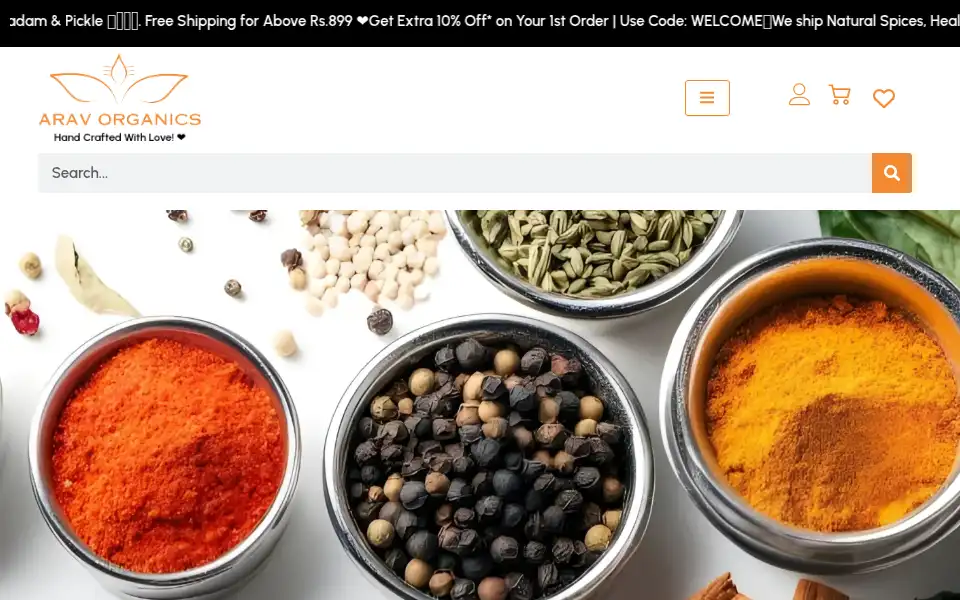 Screenshot of aravorganics.in