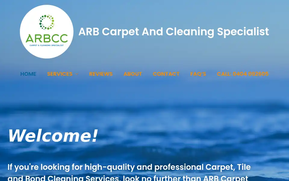 Screenshot of arbcarpetcleaning.com.au