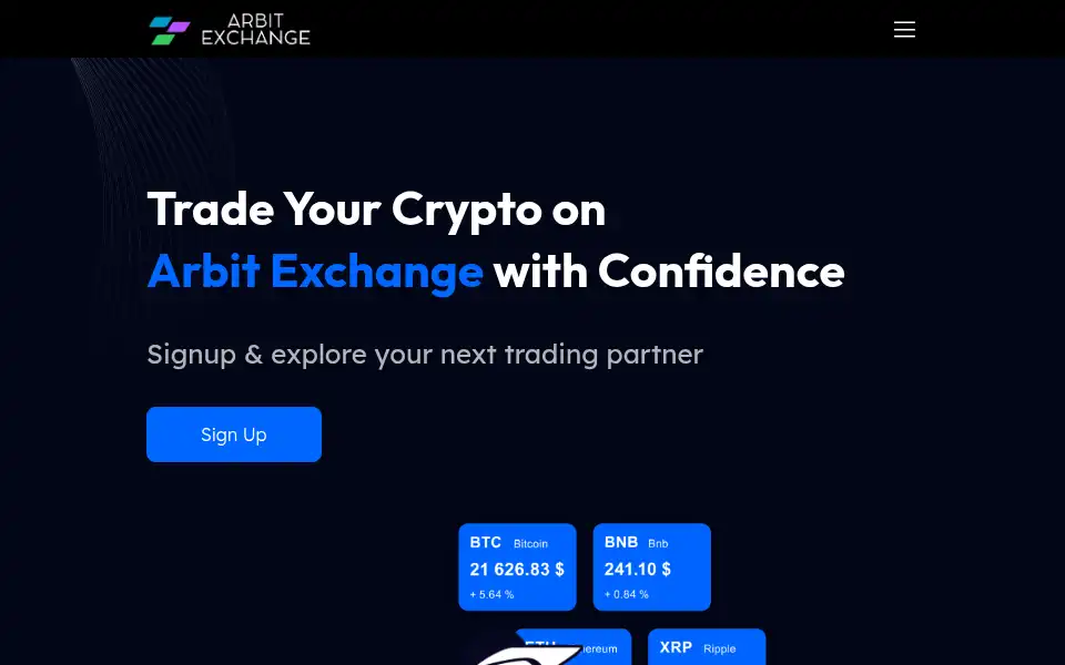 Screenshot of arbit.exchange