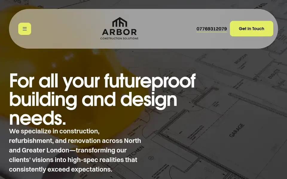 Screenshot of arborconstructionsolutions.com