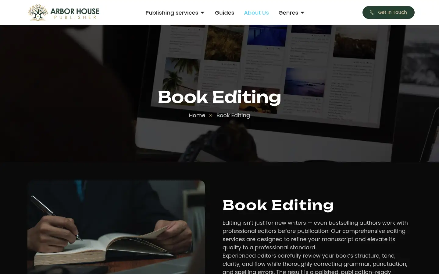 Screenshot of arborhousepublisher.com