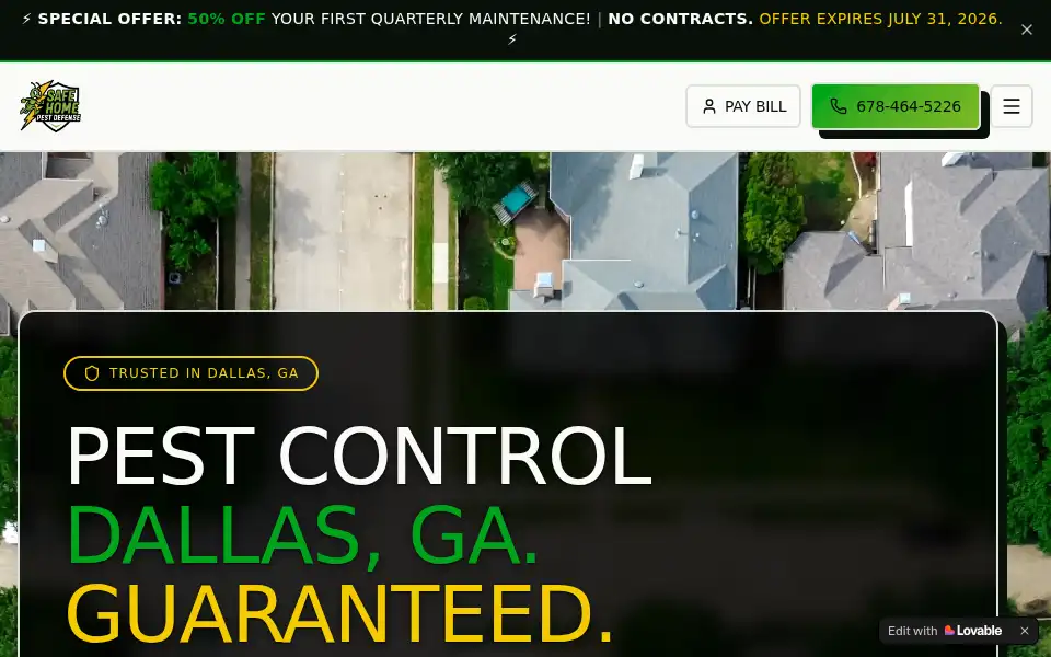 Screenshot of arborpestmgt.com