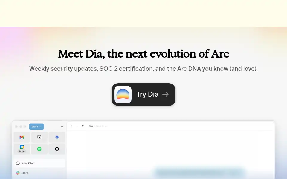 Screenshot of arc.net