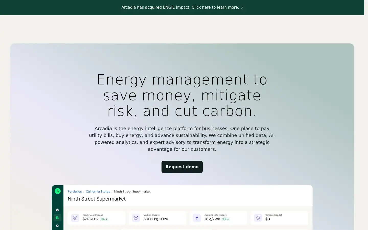 Screenshot of arcadiapower.com