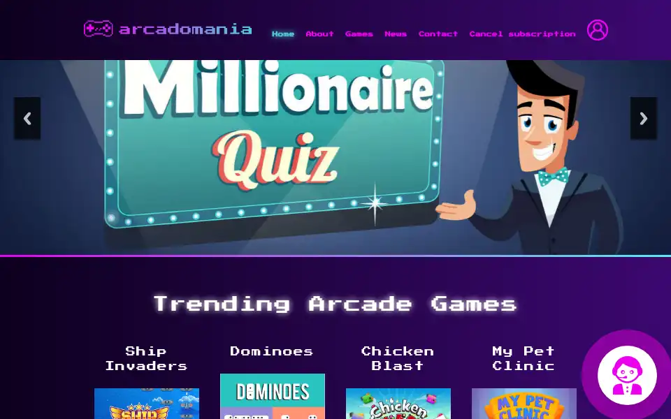 Screenshot of arcadomania.com