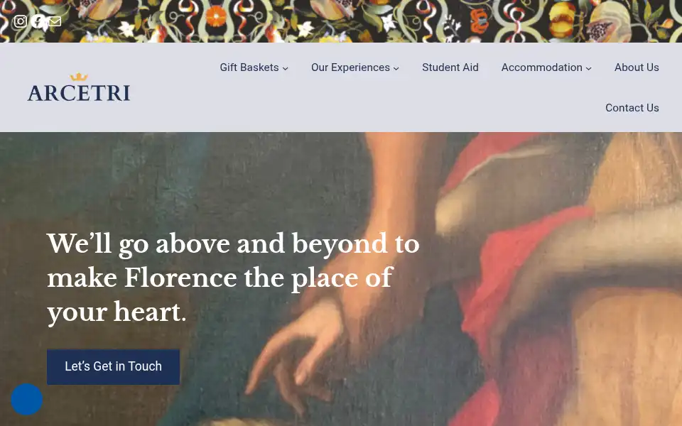 Screenshot of arcetri.it