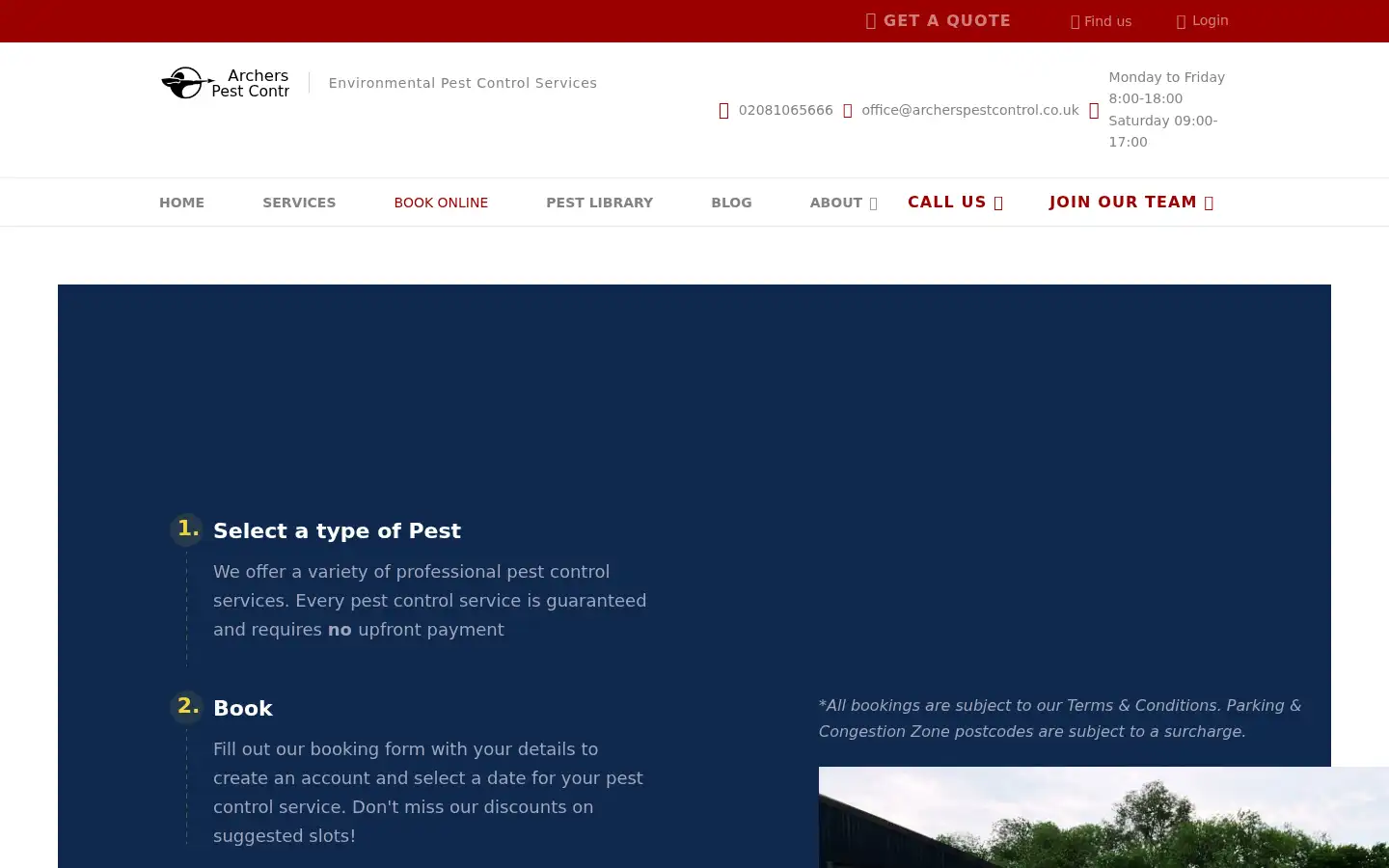 Screenshot of archerspestcontrol.co.uk