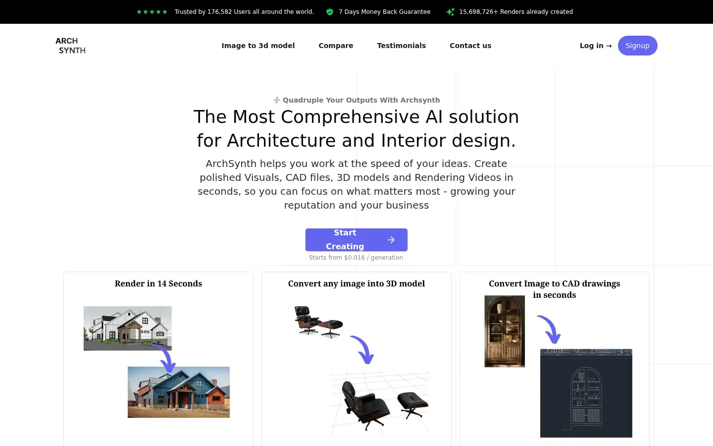 Screenshot of archsynth.com