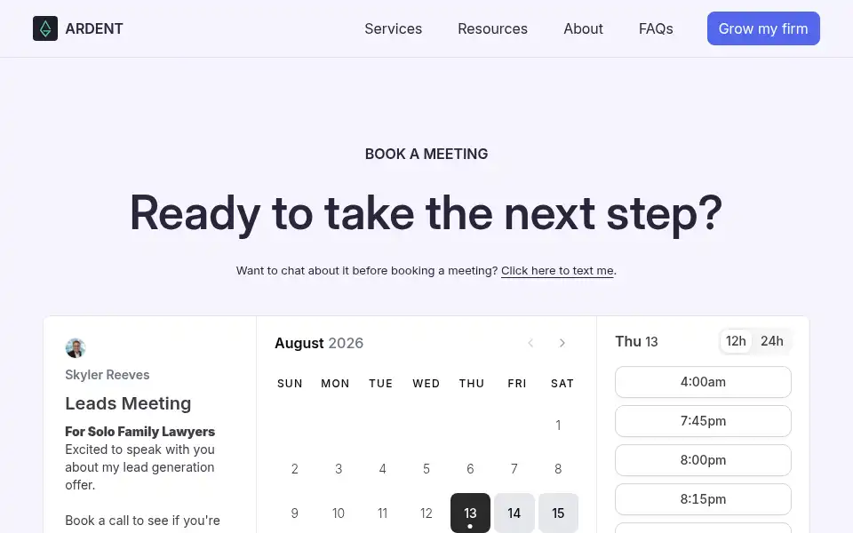 Screenshot of ardentgrowth.com