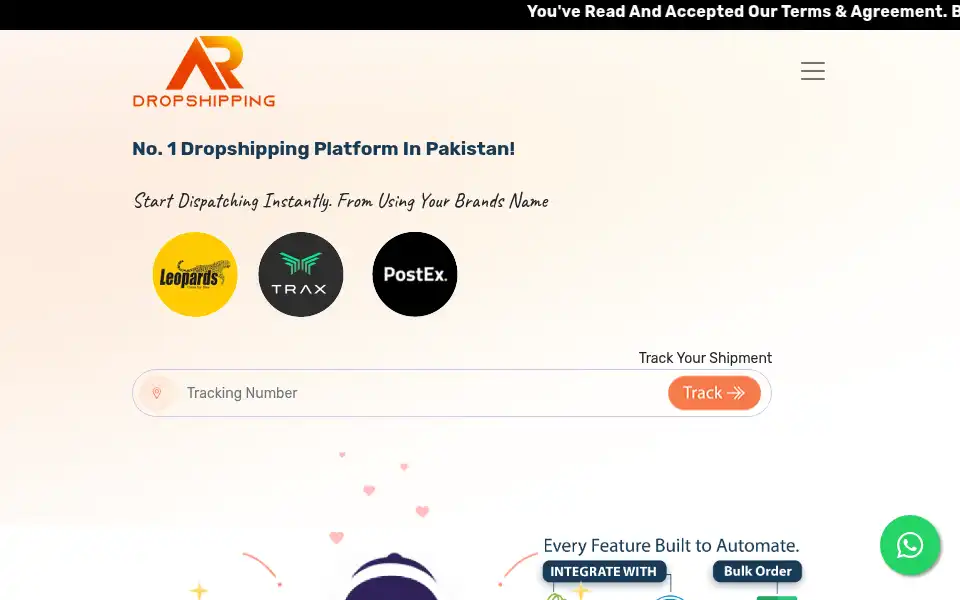Screenshot of ardropshipping.com