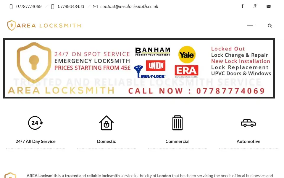 Screenshot of arealocksmith.co.uk