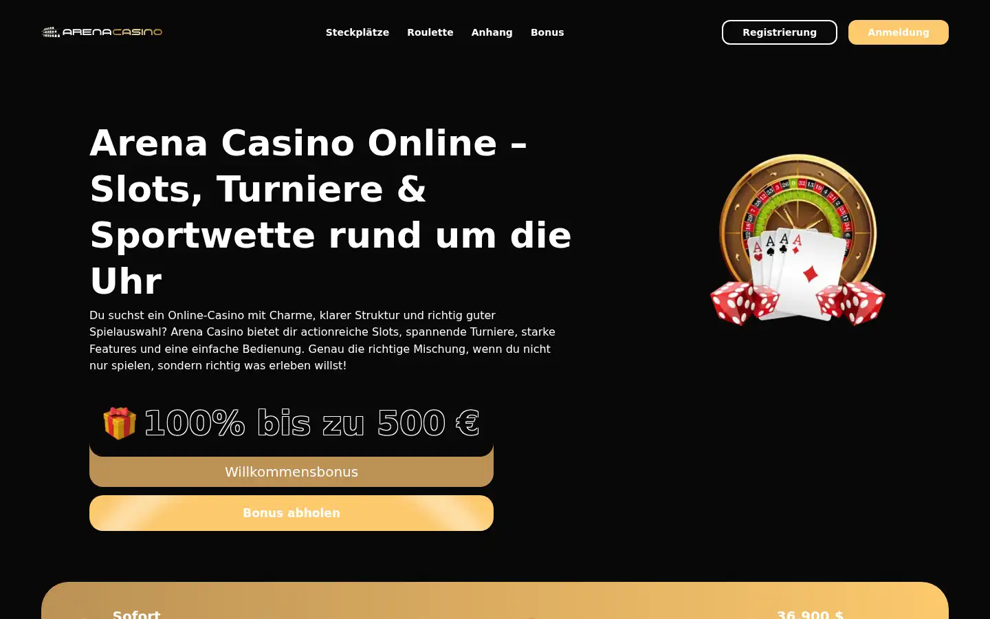 Screenshot of arenacasino.com.de