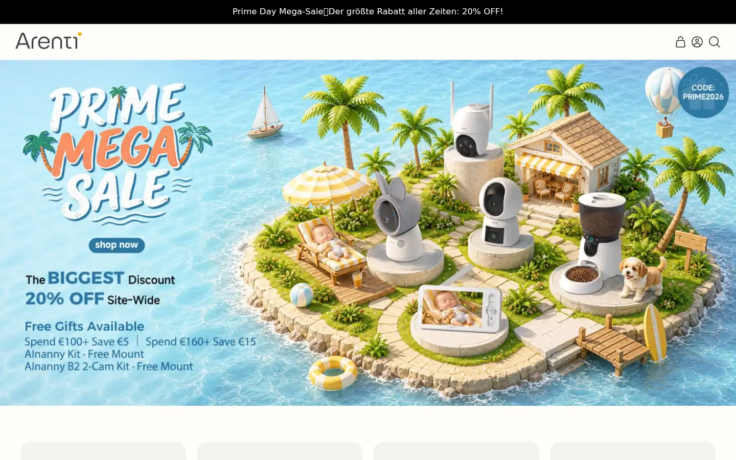 Screenshot of arenti.com