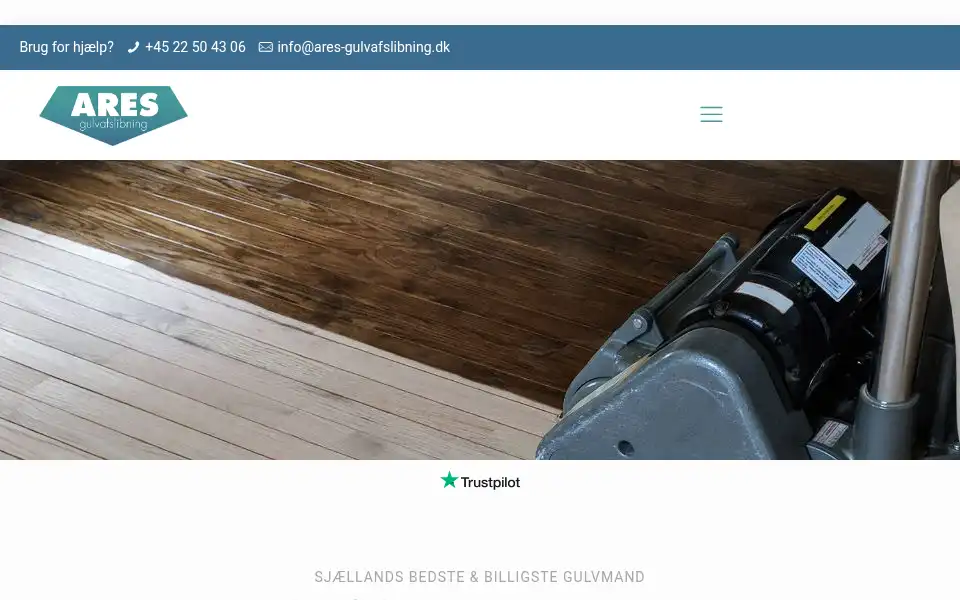 Screenshot of ares-gulvafslibning.dk