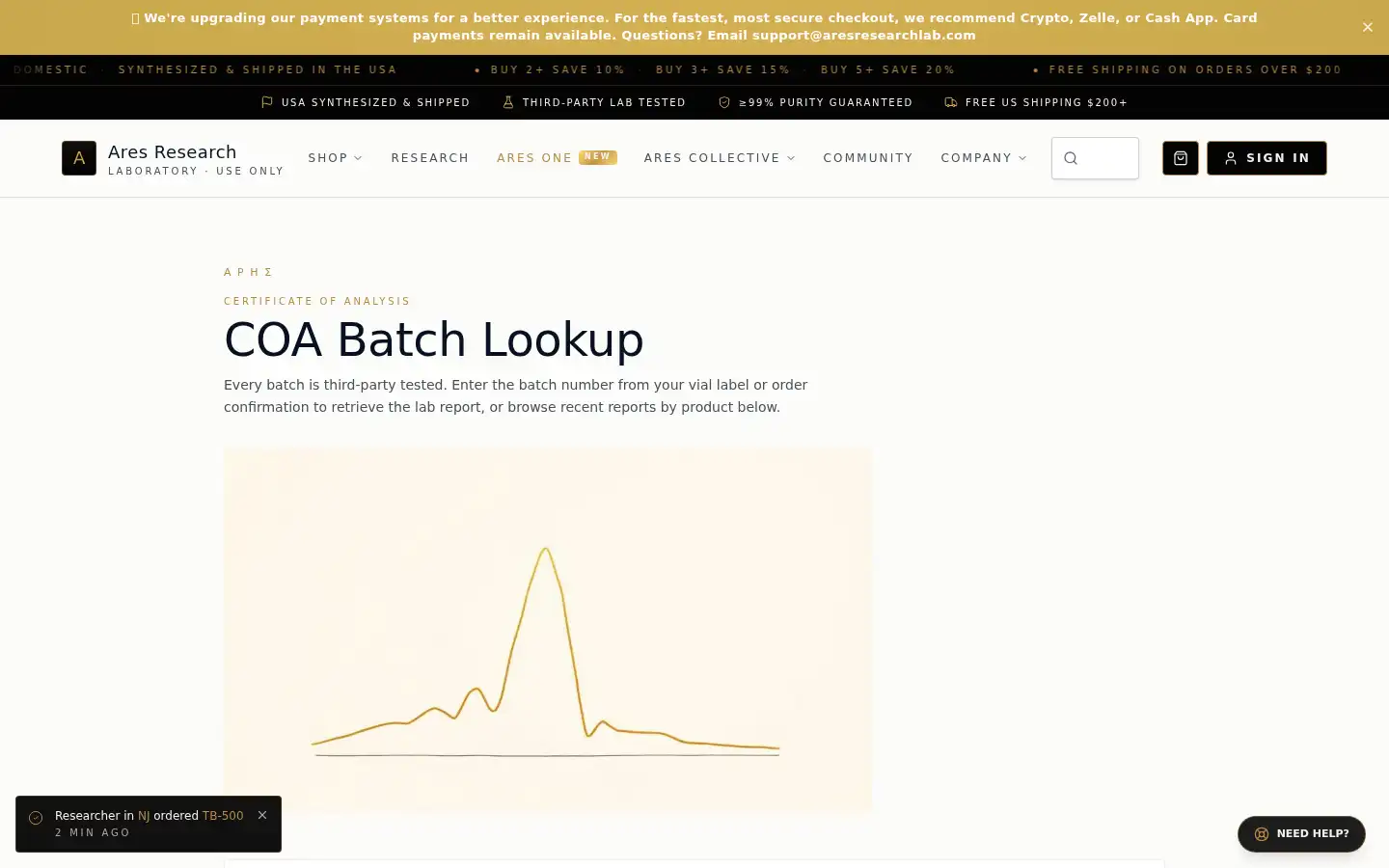 Screenshot of aresresearchlab.com