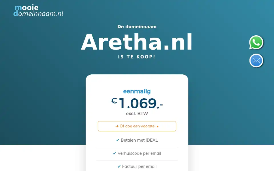 Screenshot of aretha.nl