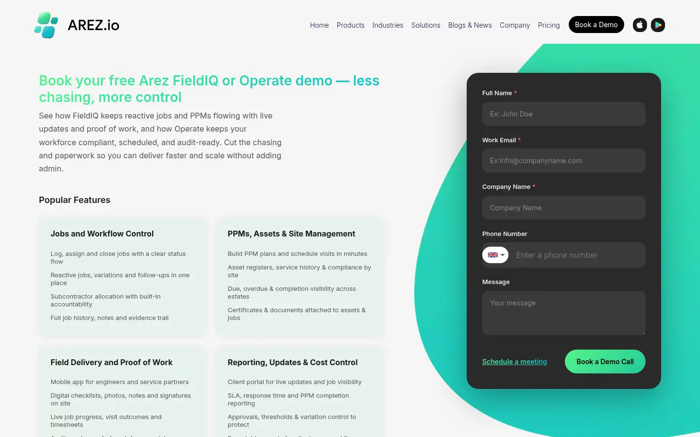 Screenshot of arez.io