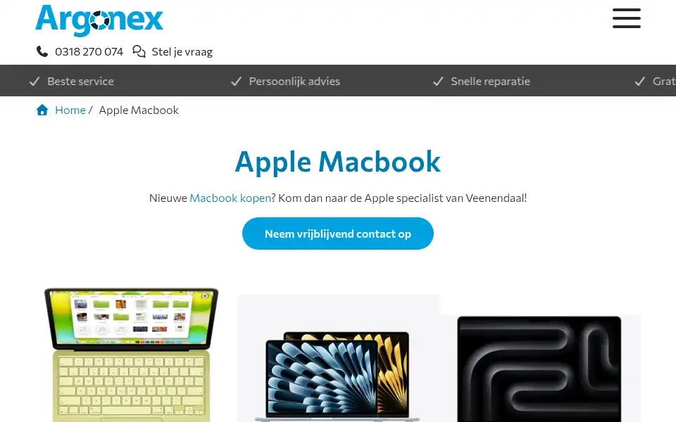 Screenshot of argonex.nl