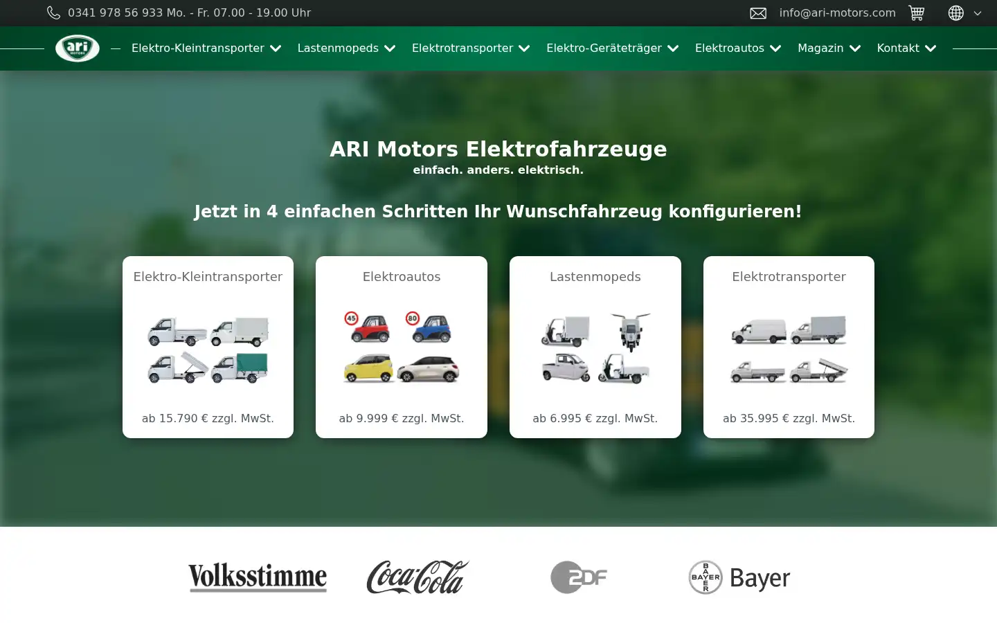 Screenshot of ari-motors.com