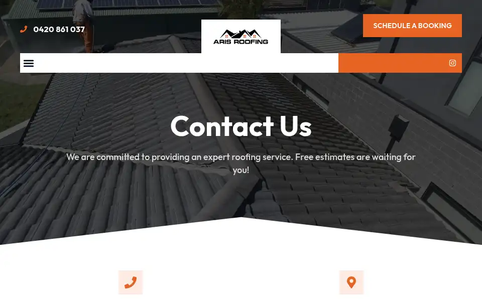 Screenshot of arisroofing.com.au