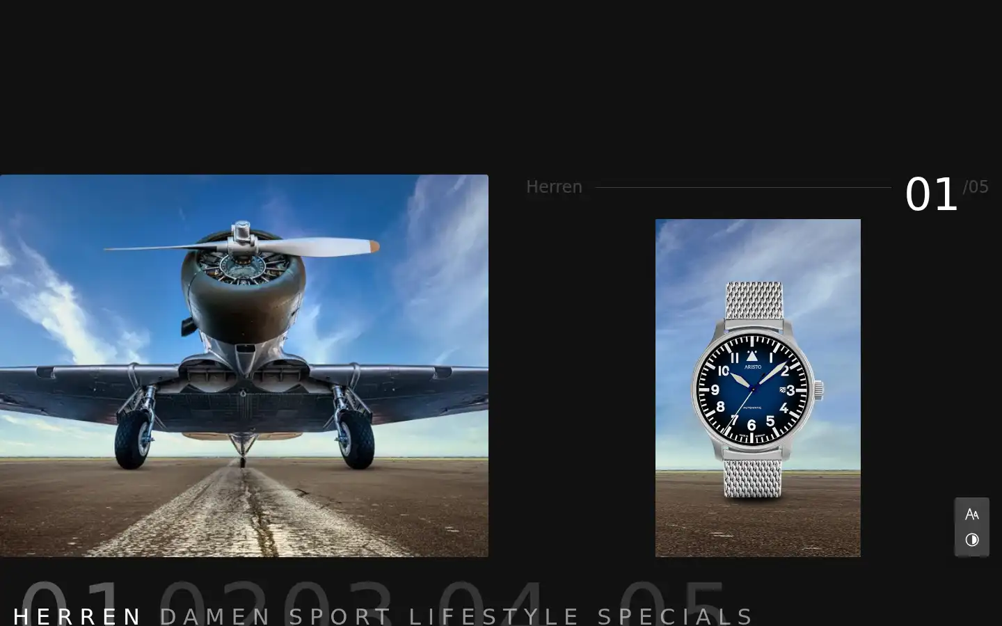 Screenshot of aristo-uhren.de