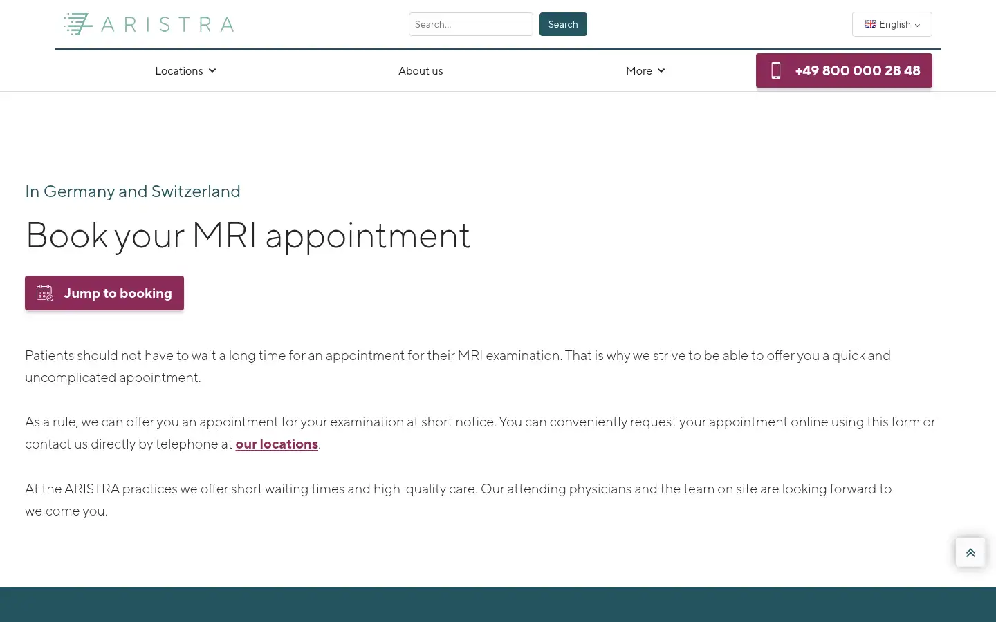 Screenshot of aristra.com