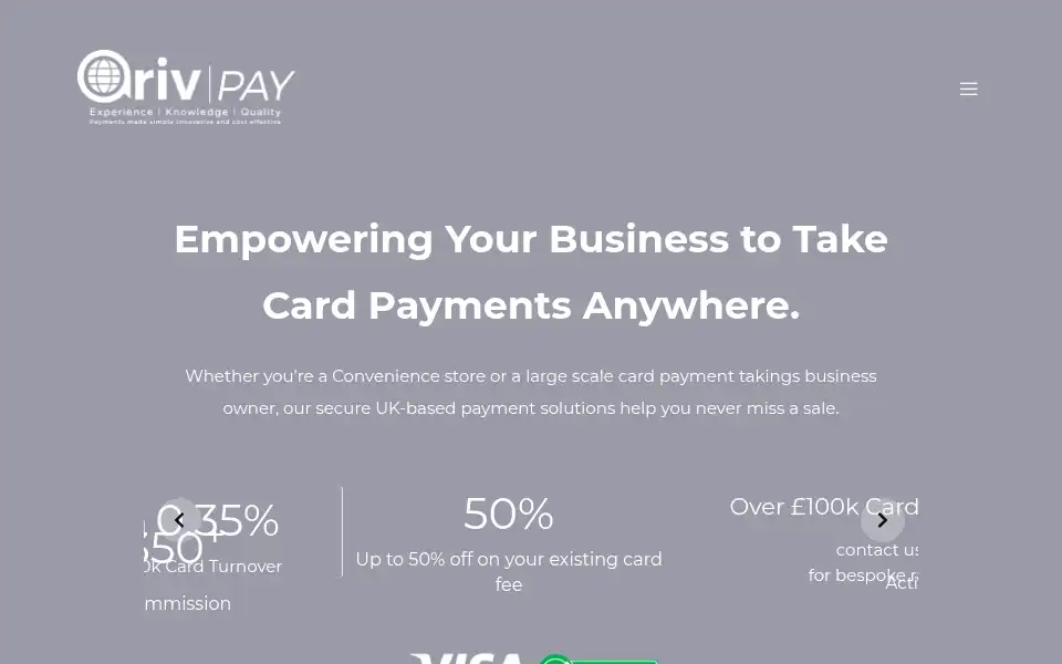 Screenshot of arivpay.com