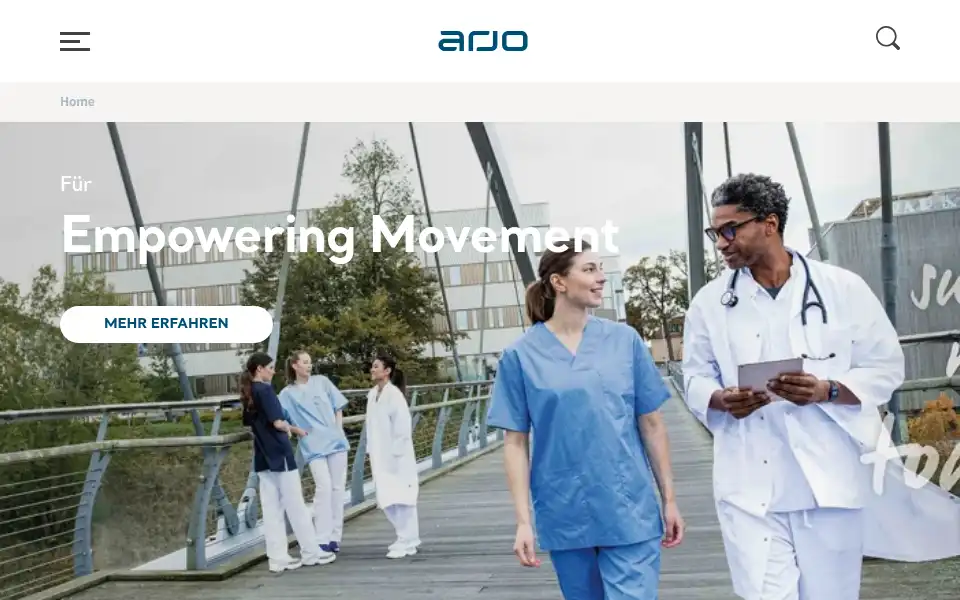 Screenshot of arjo.com