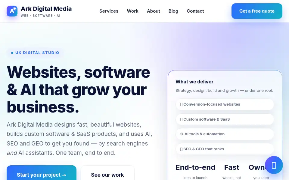 Screenshot of arkedia.co.uk
