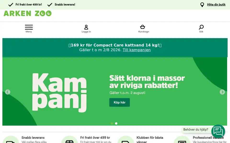 Screenshot of arkenzoo.se