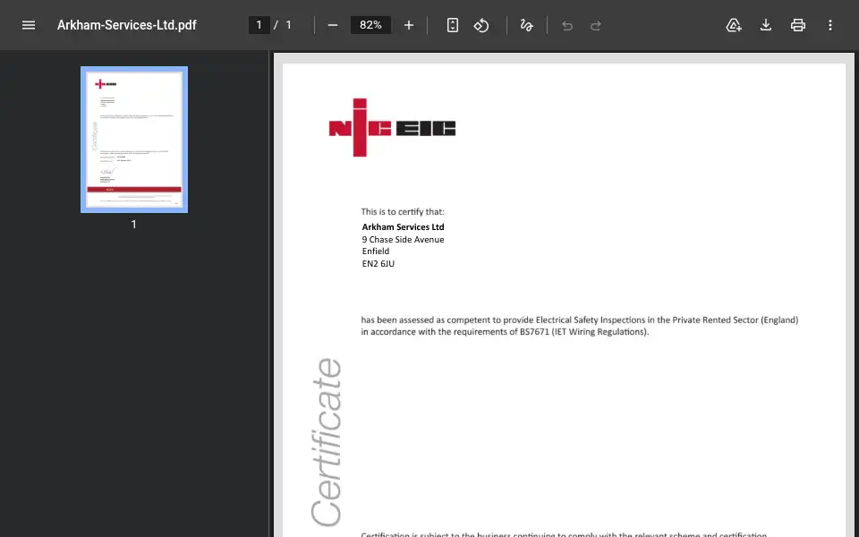 Screenshot of arkhamservices.co.uk