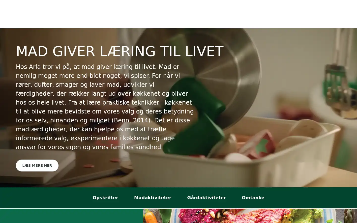 Screenshot of arla.dk