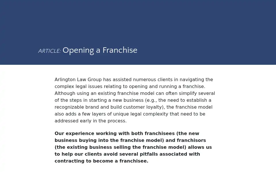 Screenshot of arlingtonlawgroup.com