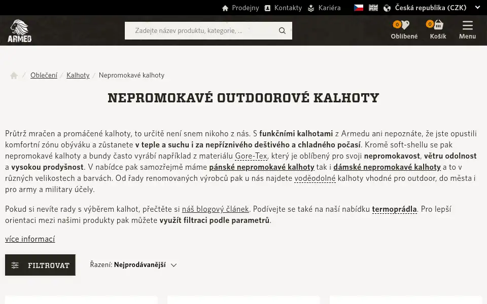 Screenshot of armed.cz