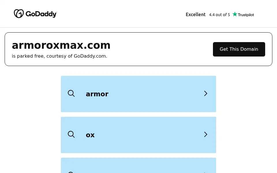 Screenshot of armoroxmax.com