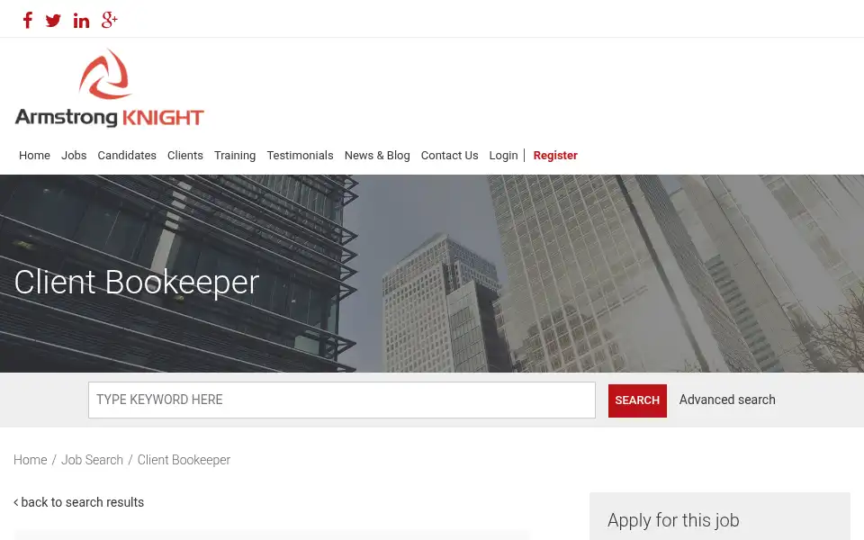 Screenshot of armstrongknight.co.uk