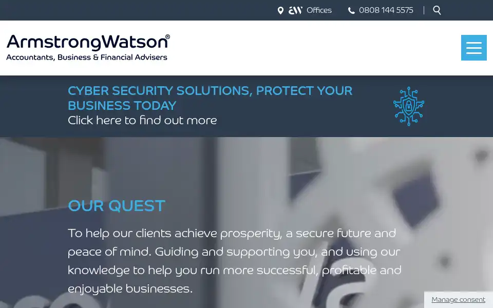Screenshot of armstrongwatson.co.uk