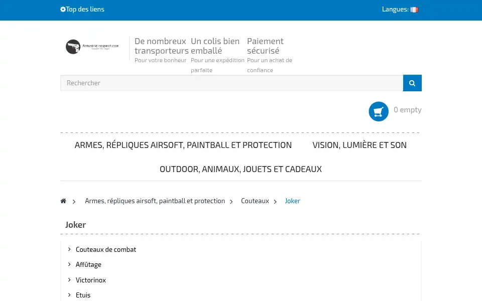 Screenshot of armurerie-respect.com