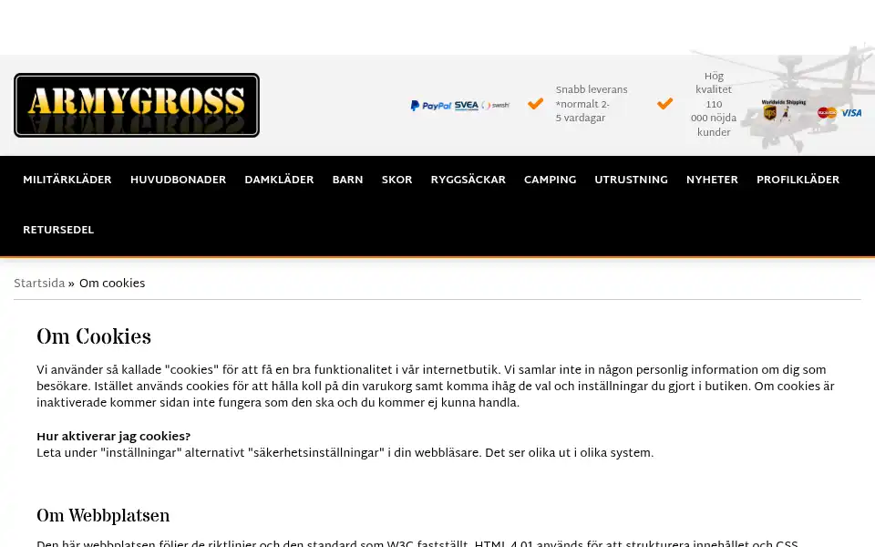 Screenshot of armygross.se
