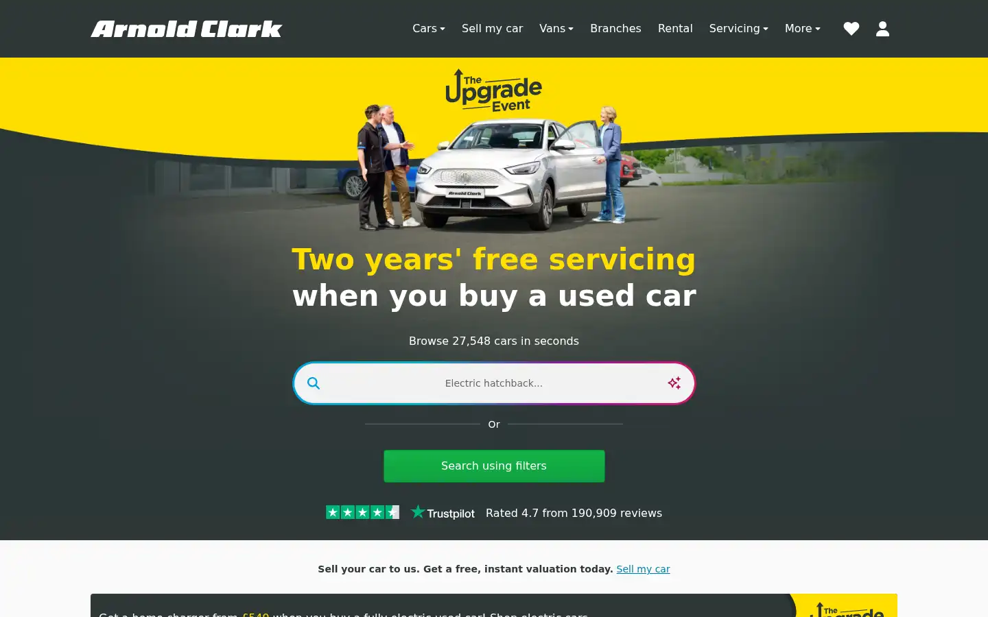 Screenshot of arnoldclark.com