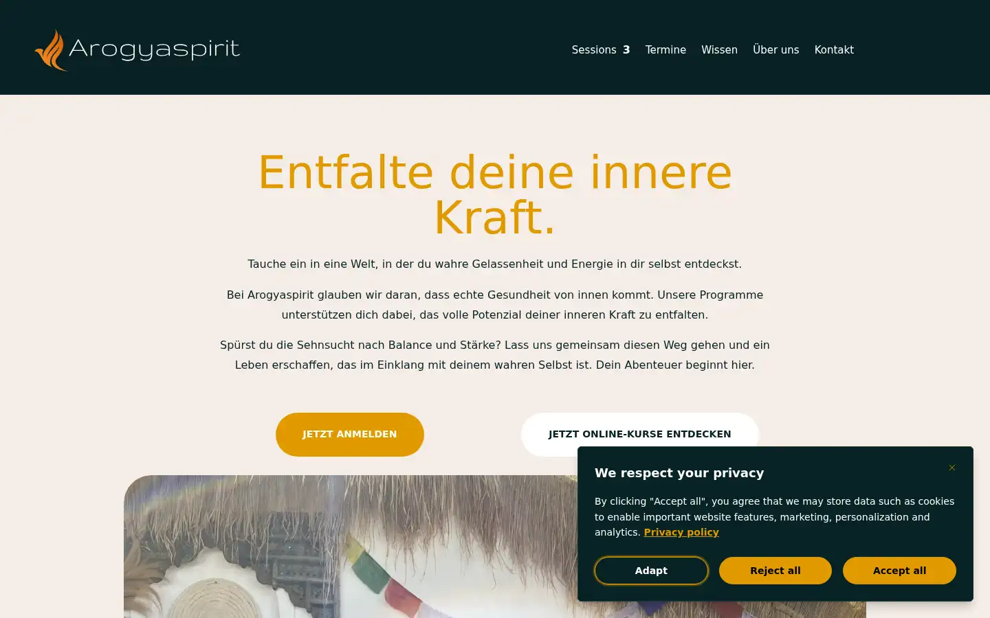 Screenshot of arogyaspirit.com