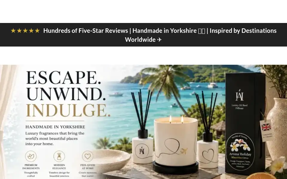 Screenshot of aromaholiday.com