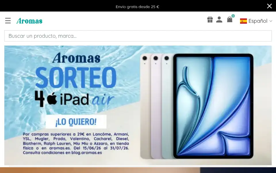 Screenshot of aromas.es