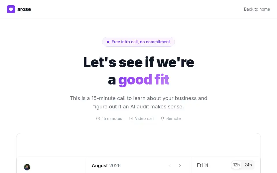 Screenshot of arose.ai