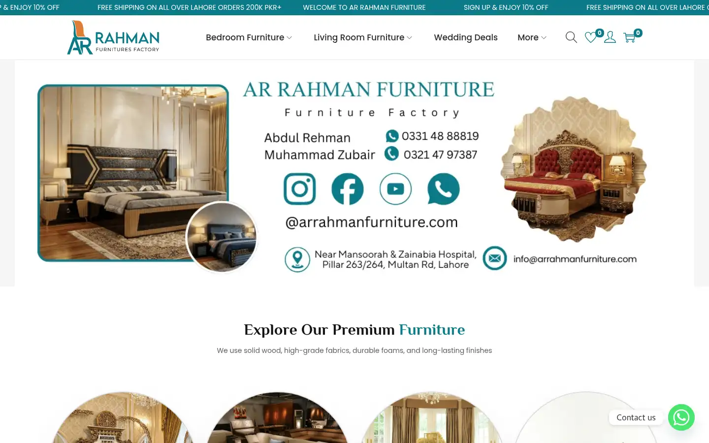 Screenshot of arrahmanfurniture.com