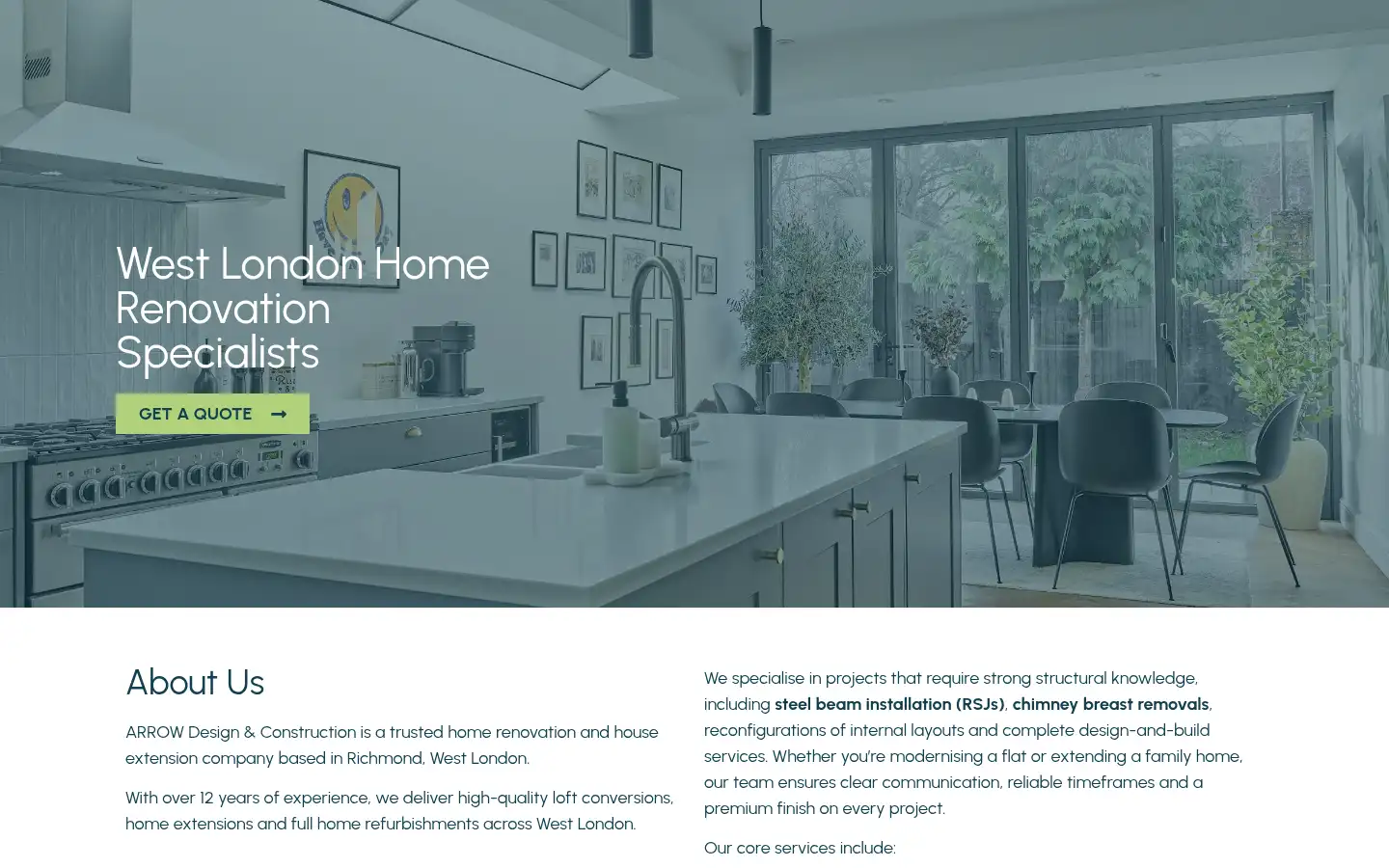 Screenshot of arrow-design.co.uk