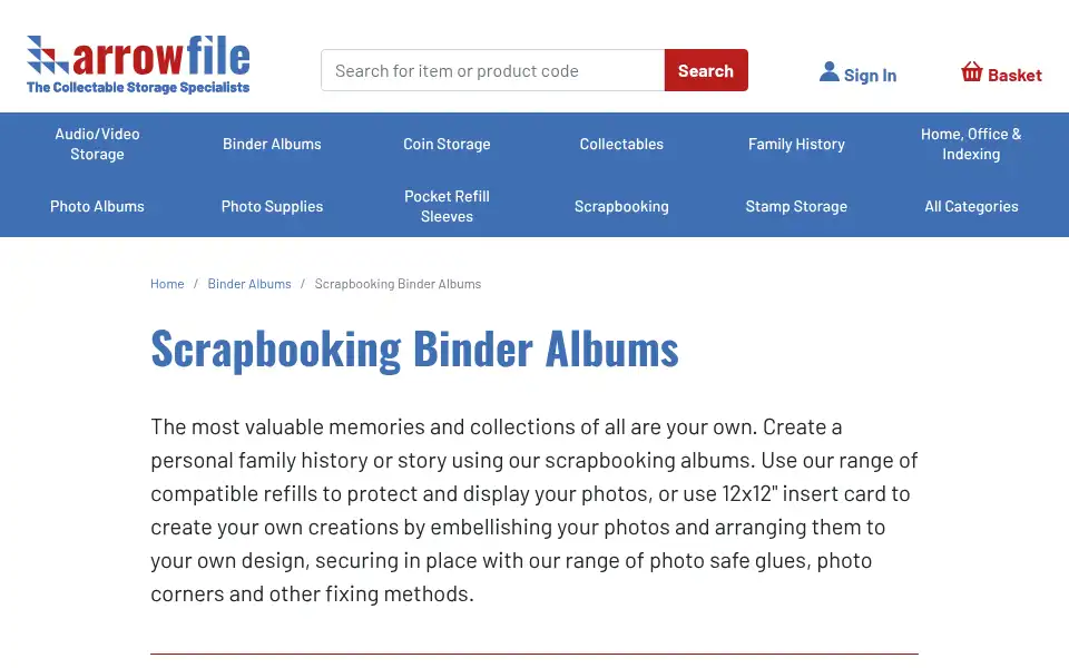 Screenshot of arrowfile.com
