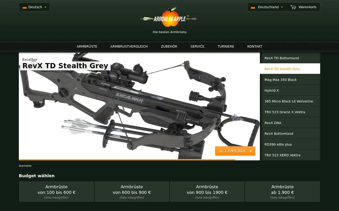 Screenshot of arrowinapple.de